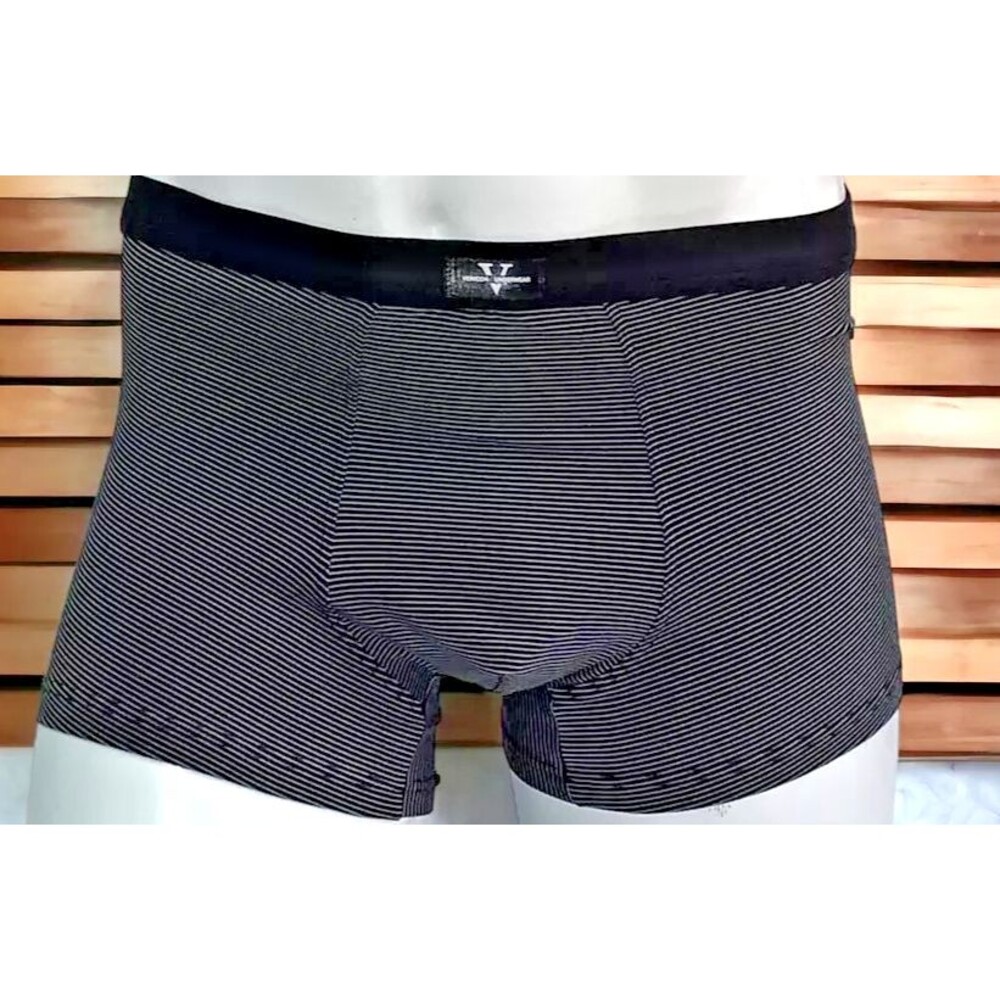 Men's 3XL Black Striped Bamboo Blend Trunk Underwear  Soft Boxer Briefs Trunks